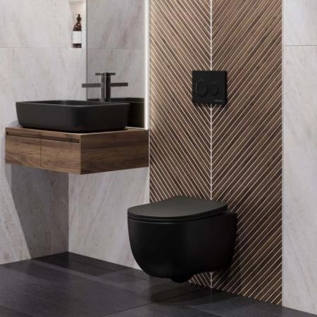 Инсталляция BERGES NOVUM 40265 для скрытого монтажа унитаза кнопка O5 Soft Touch черная