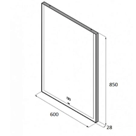 Roca Aneto Зеркало 60x85см, c LED-подсветкой, с системой антизапотевания, сенсорным выкл. с диммером