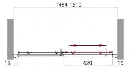 Душевая дверь BELBAGNO UNO-BF-1-130-C-Cr 130