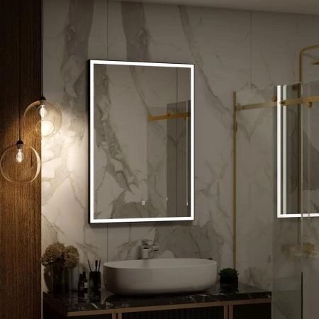 Зеркало Континент Frame black standart 700x1000 ЗЛП2616 с подсветкой