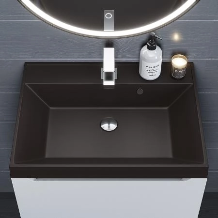 Раковина кварцевая Uperwood Classic Quartz 60 см, коричневая матовая, трюфель