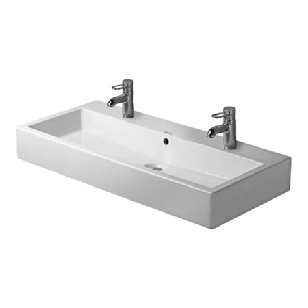 Duravit Vero раковина 1000 мм, с переливом, с плоскостью под смеситель, 2 отверстия под смеситель, цвет белый