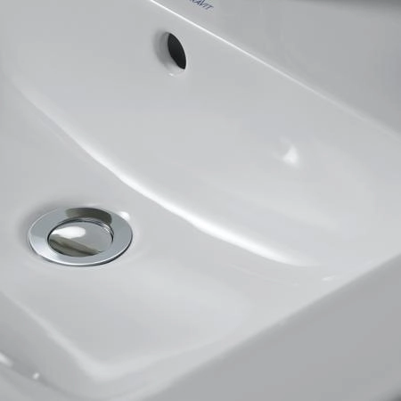 Duravit ME by Starck Раковина подвесная 83х49см, 1 отв., с переливом, полка слева, цвет: белый