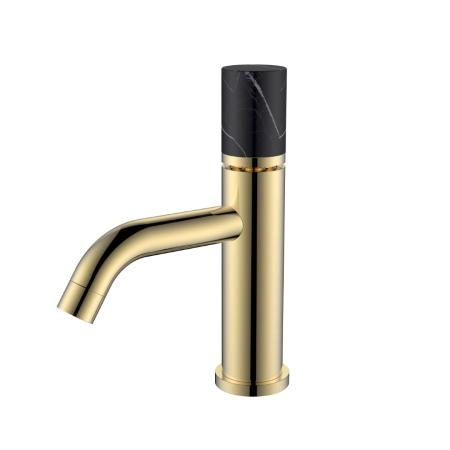 Смеситель STICK Boheme для умыв.низ.GOLD MRAMOR BLACK_Комплект 121-G-MR-BLACK
