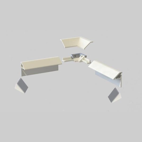 Планка 120х20, уголок соединительный, декоративная накладка на соединительный уголок, торцевая заглушка (короткая: левая и правая)