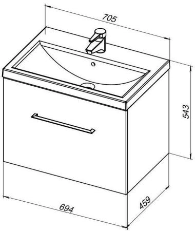 Тумба под раковину Aquanet Порто 70 белый