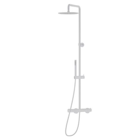 Newform Shower Душевая стойка с термостатическим смесителем, переключателем, верхним и ручным душем, цвет: белый матовый