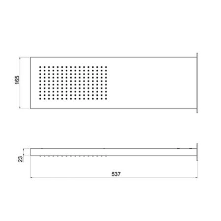 Almar Smart  Верхний душ, 53.7х16.5см., настенный, 1 режим, цвет: Mirror Stainless Steel