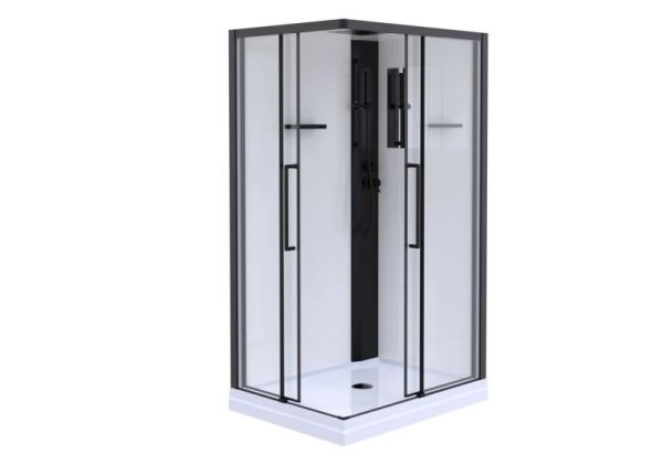 Душевая кабина Esbano 100x80 профиль Черный стекло прозрачное  ESKM108CKRL