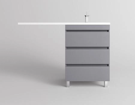 Тумба напольная Style Line Даллас ЛЕОН 120 (3 ящ.) Люкс серая, PLUS