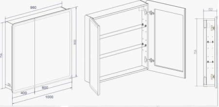 Зеркало-шкаф Континент Elliot LED 1000х800 с датчиком движения MBK031