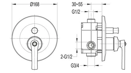 Смеситель CEZARES LIBERTY-VDIM-01 для душа,хром