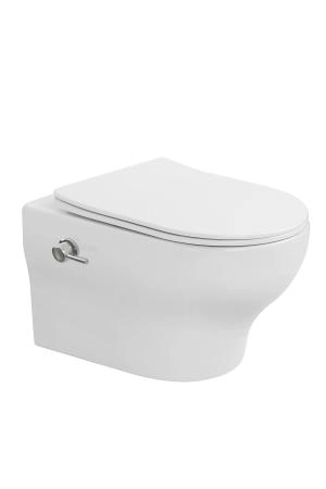 унитаз подвесной Boheme с функцией биде FIORE Белый глянец c крышкой, функция Торнадо 978-SET-2-W