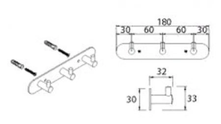 Планка 3 крючка Fixsen HOTEL FX-31005-3