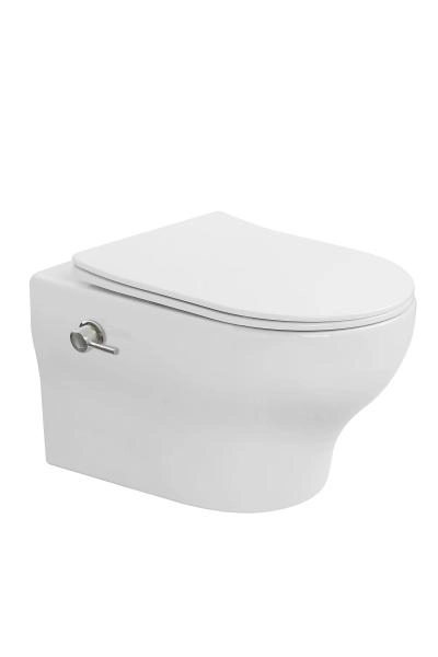 унитаз подвесной Boheme с функцией биде FIORE Белый глянец c крышкой, функция Торнадо 978-SET-2-W