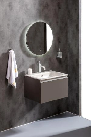 Тумба без раковины Boheme Vallessi 60*46см Антрацит глянец, 1 Полка Boheme 837-060-A glossy