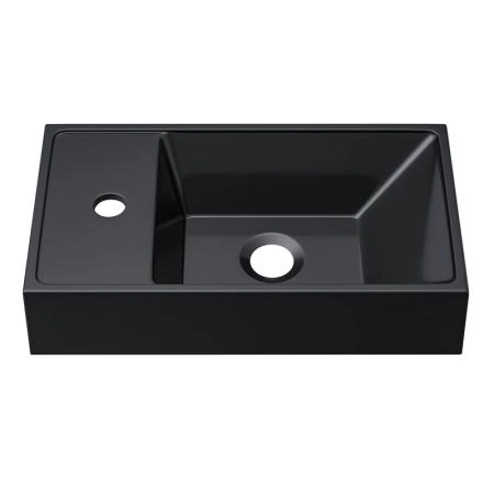 Раковина Uperwood Classic New 41х22,5х10 см, черная глянцевая, с накладкой для слива