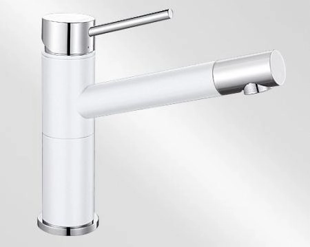 Смеситель Blanco Alta Compact 515317 для кухни белый, выдвижной излив