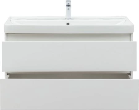 Тумба под раковину Aquanet Вега 100 белый глянец