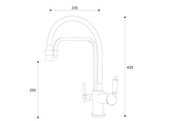 Смеситель для кухни ZORG (ZR 342-6 YF BLACK) под фильтр черный