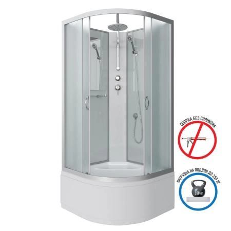 Душевая кабина Niagara NG-2308-14BKT 900х900х2100-2400 высокий поддон 40см стекло матовое