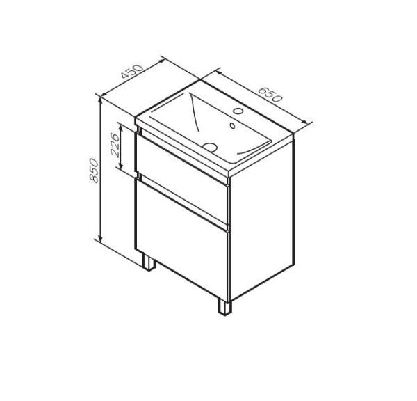 Тумба под раковину напольная AM.PM X-Joy M85AFSX0652WG белый