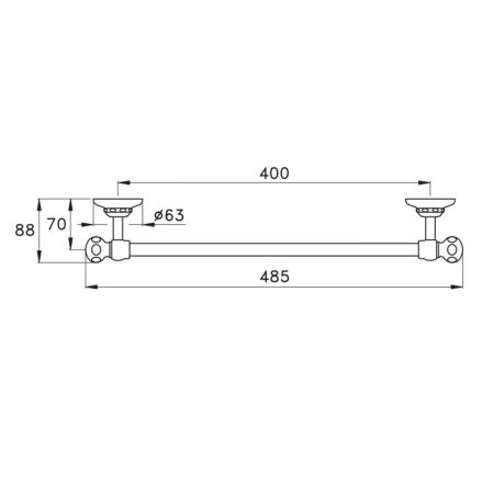 Stella Italica Полотенцедержатель подвесной 40 см 602/40 цвет: хром