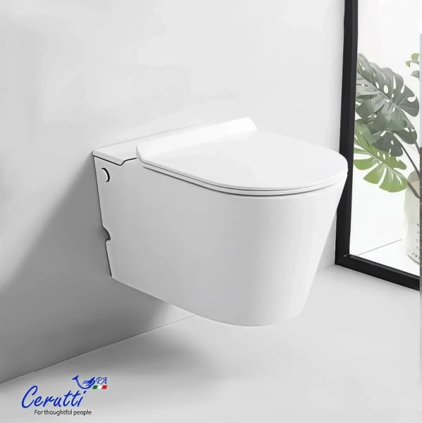 Унитаз подвесной CeruttiSPA АРГЕНТЕРА (ARGENTERA) Aria Pulse CT10590 с функцией импульсного смыва (585х360х330), БЕЗ РАМЫ