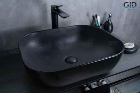 Раковина Gid Bm1302 50x40 на столешницу черная матовая