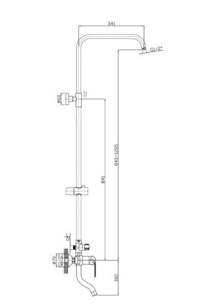 Душевая система RUSH ST4235-11 для ванны,хром