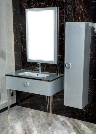 Столешница Boheme стекло 100см моноблок Серебро Lucido 852-100-SL