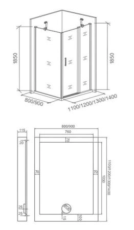 Душевой уголок GOOD DOOR PANDORA WCD 140*90 140x90 прозрачное