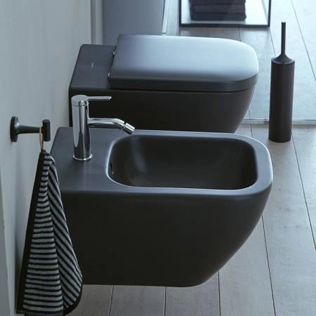 Duravit Happy D.2 Биде подвесное 355x540мм, с переливом 1 отв для смес. , цвет: антрацит матовый (Спец.цена из наличия)