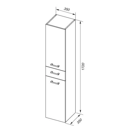 Пенал Dreja  35 см, 2 дверки, 1 ящик, дуб кантри