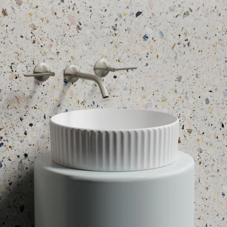 Умывальник чаша накладная круглая (цвет Белый Матовый) Element 360x360x115мм