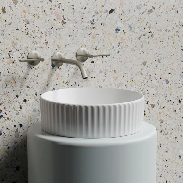 Умывальник чаша накладная круглая (цвет Белый Матовый) Element 360x360x115мм