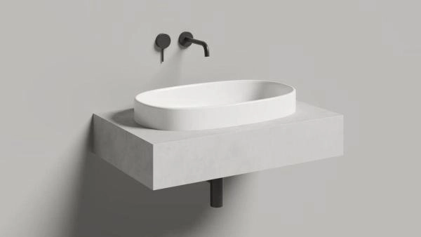Раковина Salini GRECA S-Stone матовая 65x39 1803201M полувстраиваемая