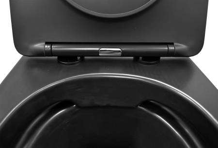 Унитаз подвесной Azario Gloria 48х37х36 безободковый, чёрный матовый (AZ-2003MB)