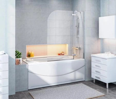 Шторка на ванну GOOD DOOR SCREEN 2Н-100-C-CH 5 мм 100 прозрачное