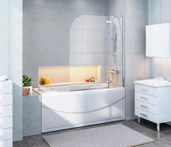 Шторка на ванну GOOD DOOR SCREEN 2Н-100-C-CH 5 мм 100 прозрачное