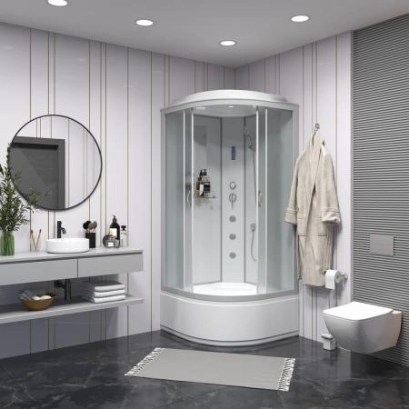 Душевая кабина Niagara NG-2307-14F 800х800х2150 высокий поддон 40см стекло матовое