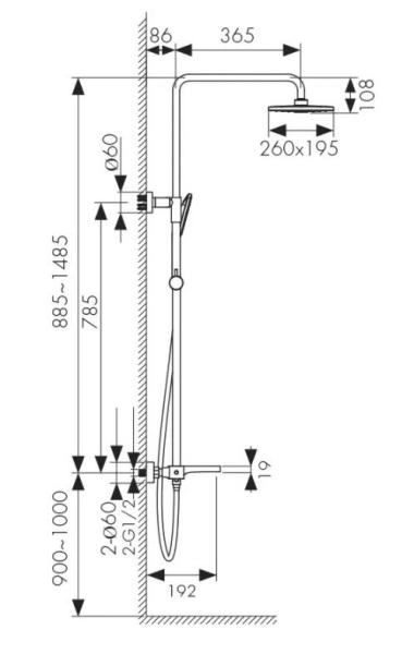 Душевая система KAISER Star (02182-2) с термостатом черный