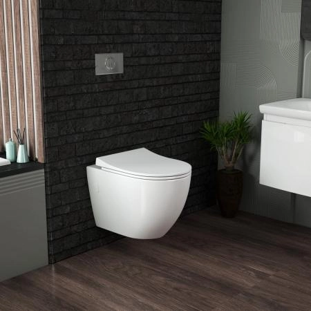 Унитаз Grossman GR-4451S (580*395*365) подвесной безободковый с тонкой крышкой