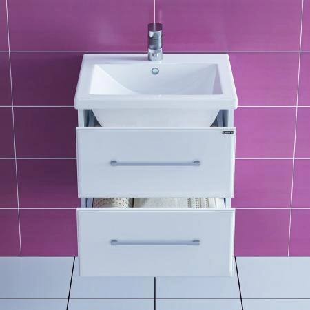 Тумба под раковину СаНта Омега 50 207035, подвесная, цвет белый (ум.Фостер50)