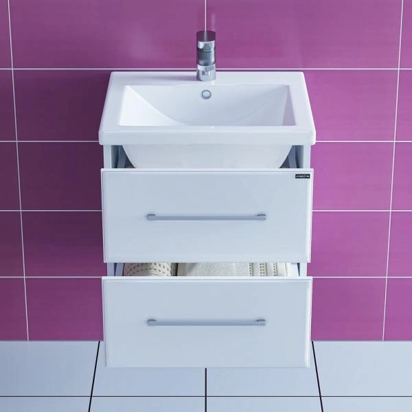 Тумба под раковину СаНта Омега 50 207035, подвесная, цвет белый (ум.Фостер50)