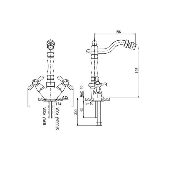 Смеситель Rav Slezak MORAVA RETRO MK120.5/9 для биде, цвет Хром