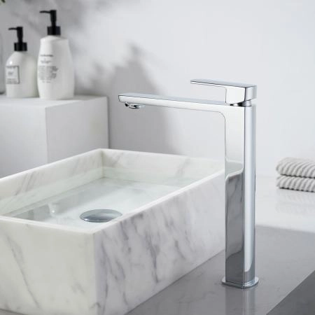 Смеситель высокий для раковины Vincea Next VBF-1N2CH однорычажный, хром