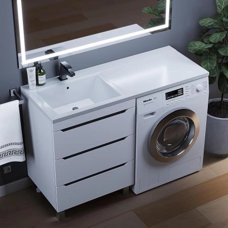 Раковина над стиральной машиной Uperwood Cosmos 120 см, левая