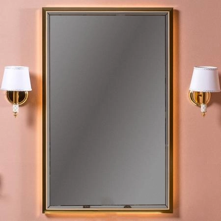 Зеркало Boheme MONACO с подсветкой 70*110CM глянец капучино + золото 566-CPG