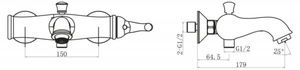 Смеситель для ванны BELBAGNO TIFFANI TIF-VASM-CRM хром